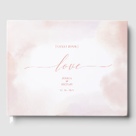 Liebe | Pink Heart & Watercolor Wedding Gästebuch