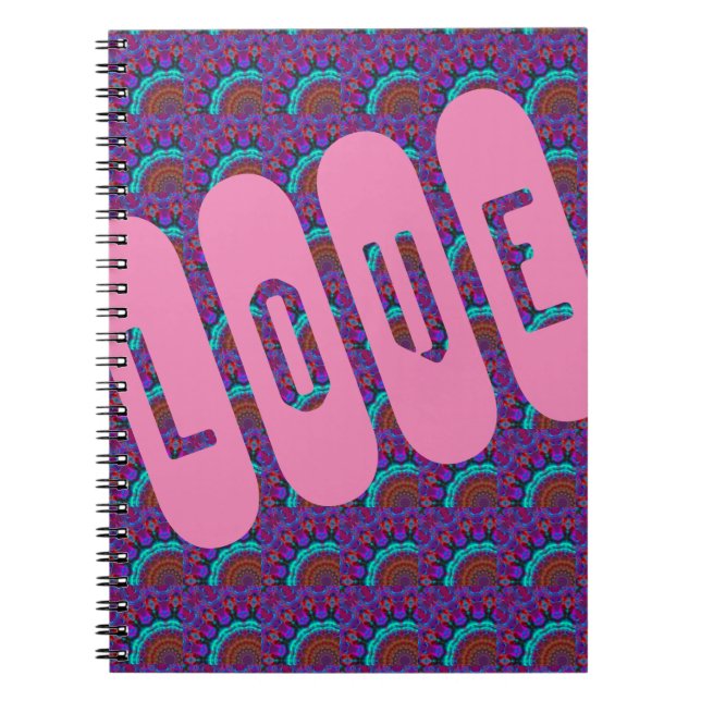LIEBE PINK MANDALA LIGHT BLAUE NOTEBOOK NOTIZBLOCK (Vorderseite)