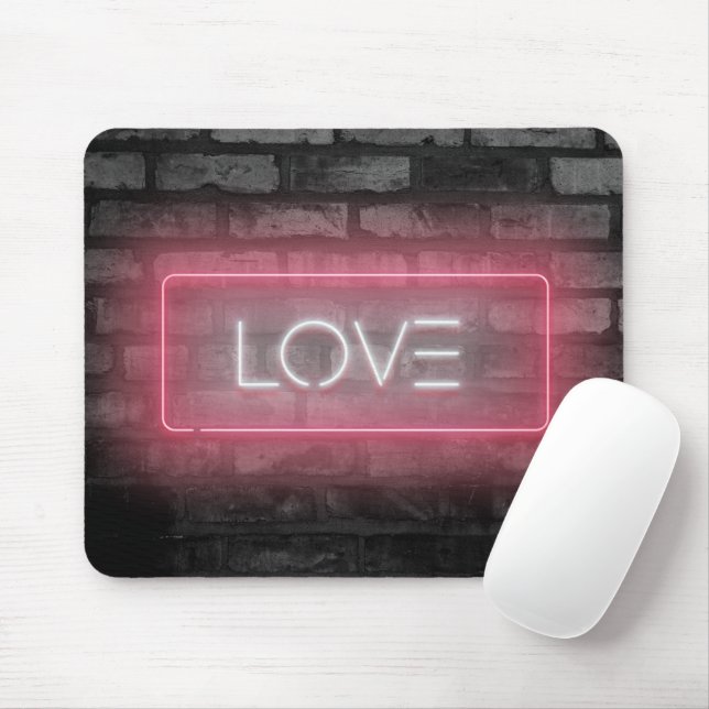 LIEBE Pink Neon Signieren Maus Pad Mousepad (Mit Mouse)