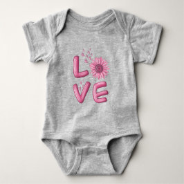 Liebe Pink Sunflower Baby Bodysuit Baby Strampler