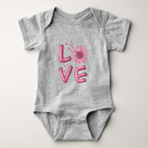Liebe Pink Sunflower Baby Bodysuit Baby Strampler