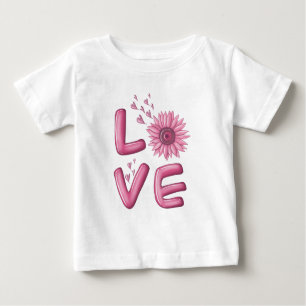 Liebe Pink Sunflower Baby T - Shirt