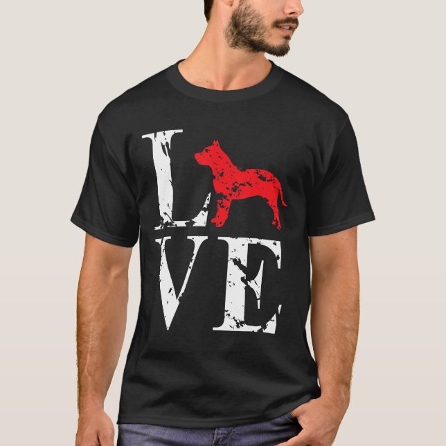 Liebe Pit Bull Shirt Perfektes Geschenk (Vorderseite)