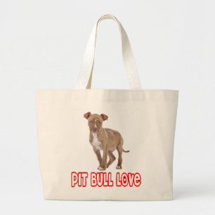 Liebe Pit Bull Welpe Hund Canvas-Tasche Jumbo Stoffbeutel