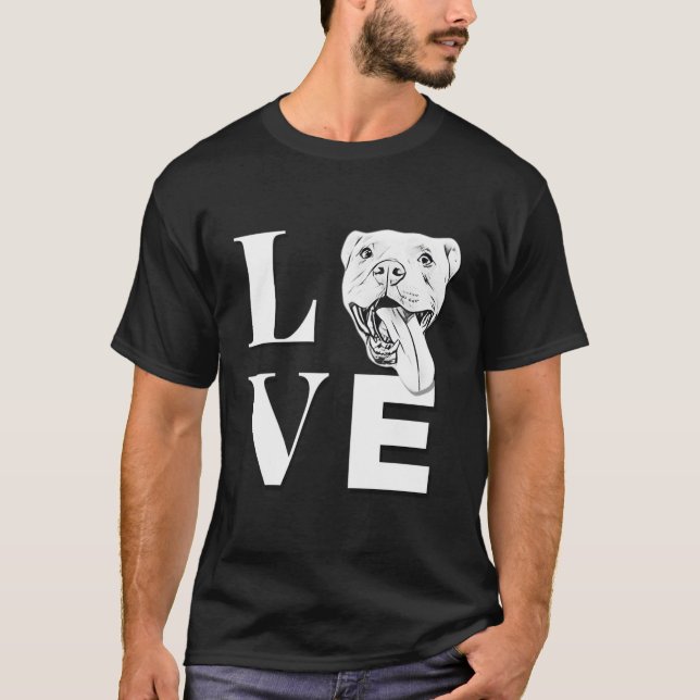 Liebe Pit Bulls Er Pitbull T-Shirt (Vorderseite)