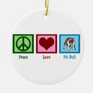 Liebe Pit Bulls Keramikornament