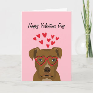 Liebe Pitbuli Valentines Feiertagskarte