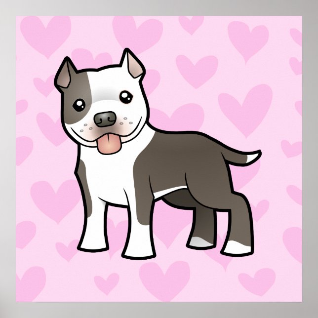 Liebe Pitbull / American Staffordshire Terrier Poster (Vorne)