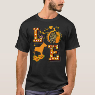 Liebe Pitbull Leopard Print Pumpkin Halloween Cost T-Shirt