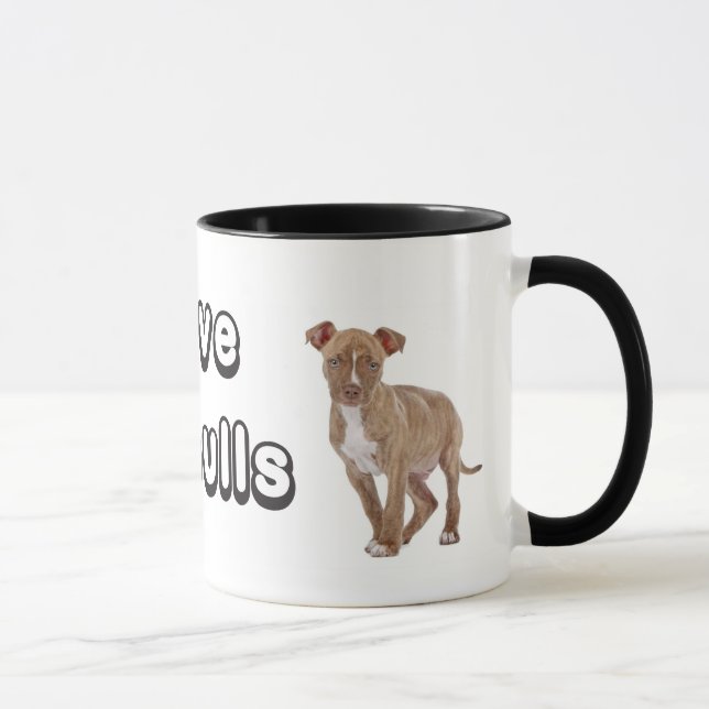 Liebe Pitbull Welpe Dog Kaffee Cup Tasse (Rechts)