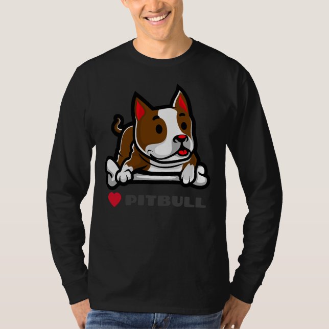 Liebe Pitbulle Gesichtsmaske Waschbare Masken Hund T-Shirt (Vorderseite)