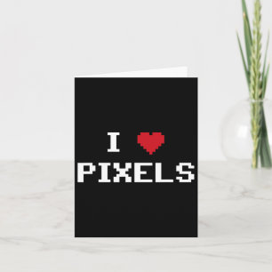 Liebe Pixels C64 Fans Herzspiel Shirt Funny Vide Karte