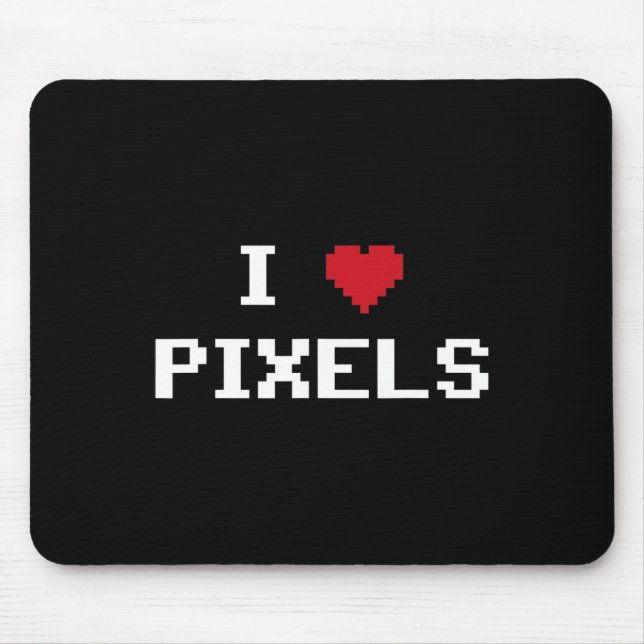 Liebe Pixels C64 Fans Herzspiel Shirt Funny Vide Mousepad (Vorne)