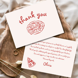Liebe & Pizza Italienisch Handgezeichnet Junggesel Dankeskarte