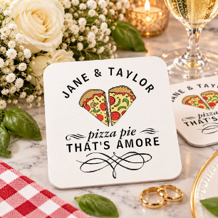 Liebe Pizza Pie That's Amore Zitat Hochzeit Rechteckiger Pappuntersetzer