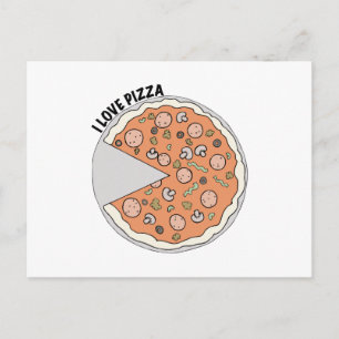 Liebe Pizza Postkarte