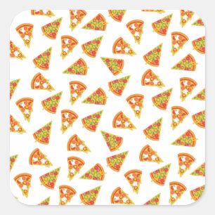 Liebe Pizza Quadratischer Aufkleber