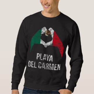 Liebe Playa del Carmen Urlaub Vintag Mexiko Flagge Sweatshirt