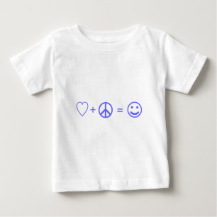 Liebe plus Frieden entspricht Glück Baby T-shirt