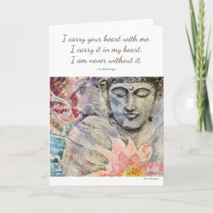 Liebe Poetry Buddha Watercolor Grußkarte Karte