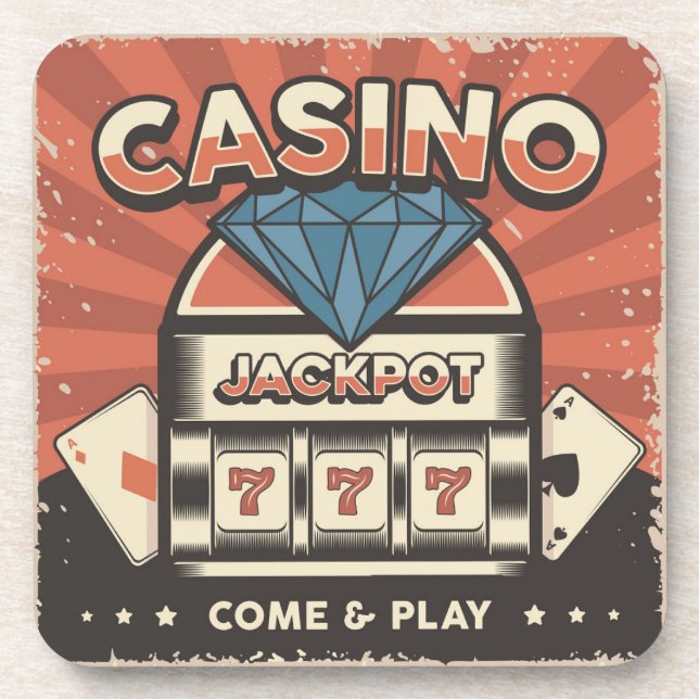 Liebe POKER Jackpot Getränkeuntersetzer (Vorderseite)