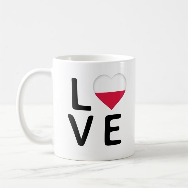 Liebe - Polnische Flagge Kaffeetasse (Links)