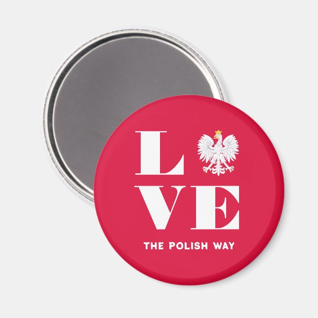 Liebe Polnischer Polnischer Weißadler Magnet (Vorderseite/Rückseite)