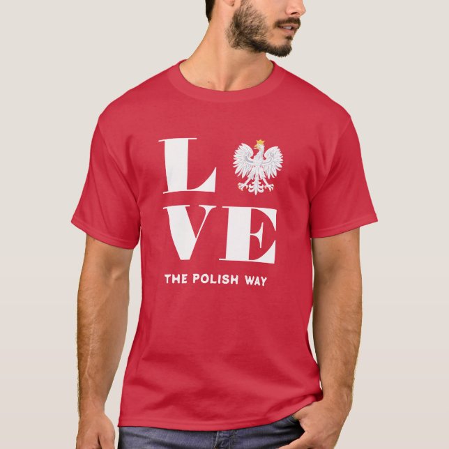 Liebe Polnischer Polnischer Weißadler T-Shirt (Vorderseite)