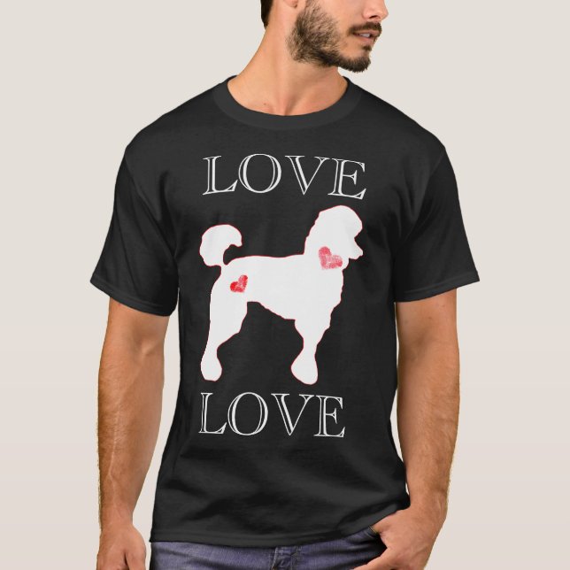 Liebe Poodles Herz White T-Shirt (Vorderseite)