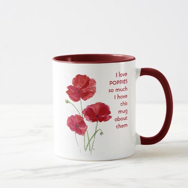 Liebe POPPY BLUME so viel Spaß Zitat Tasse (Rechts)