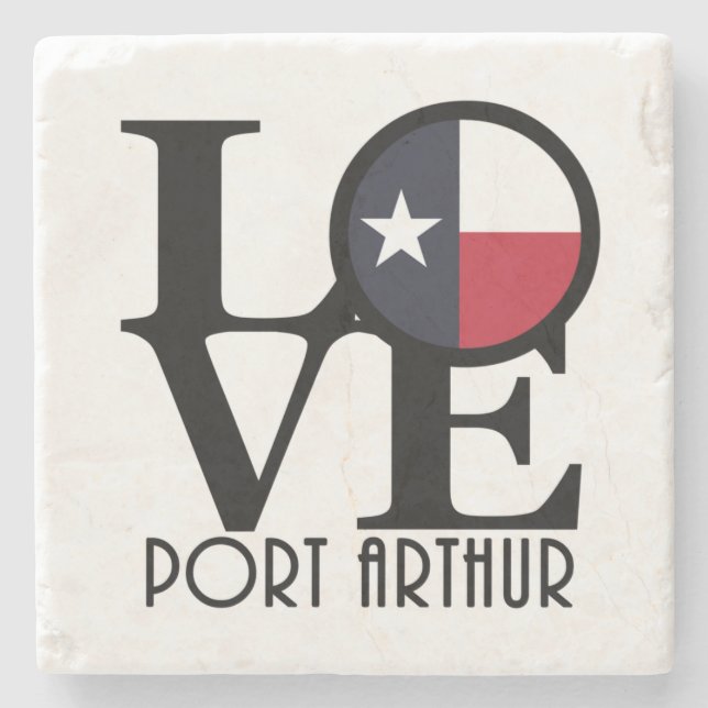 LIEBE Port Arthur Texas Steinuntersetzer (Vorderseite)