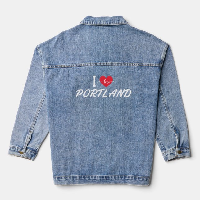 Liebe Portland, Oregon Jeansjacke (Rückseite)