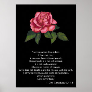 LIEBE POSTER/ CORINTHIANS 13: Rosa Rose Poster
