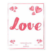 Liebe Poster mit Herz Personalisiert Matte 8x10