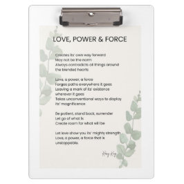 Liebe, Power, Kraft Gedichte Klemmbrett