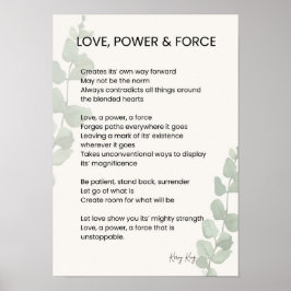 Liebe, Power, Kraft Gedichte Poster