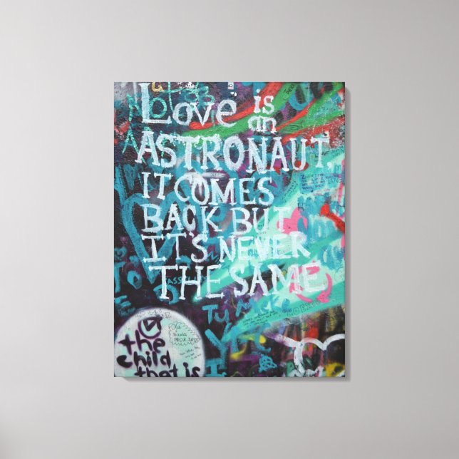 Liebe Prag Mauer Graffiti Street Art, urbanes real Leinwanddruck (Vorderseite)