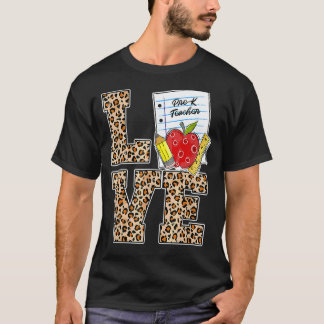 Liebe Pre K Lehrer Anerkennung Leopard Zurück zur T-Shirt