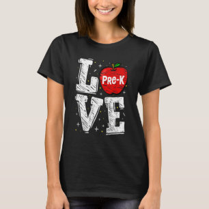 Liebe Pre K Niedlich Apple zurück zum Schullehrer T-Shirt