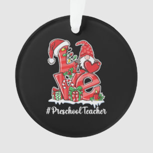 Liebe Preschool Lehrer Gnome Weihnachts Pajamas Ornament