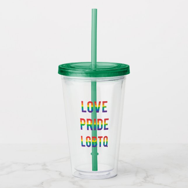 Liebe Pride LGBTQ Acryltrinkbecher (Vorderseite)