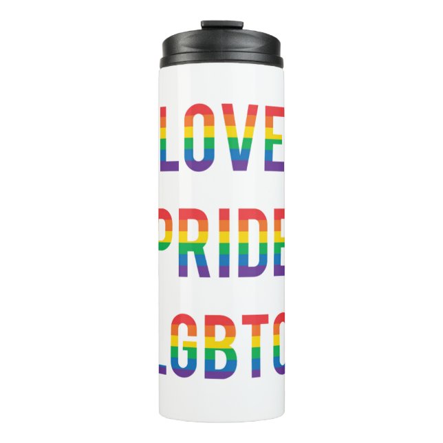 Liebe Pride LGBTQ Thermosbecher (Vorderseite)