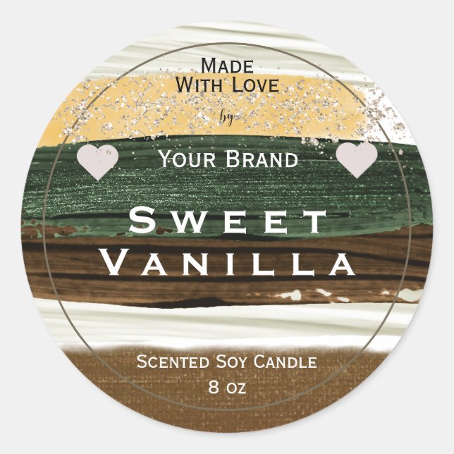 Liebe-Produktverpackungsschild Runder Aufkleber (Vorderseite)