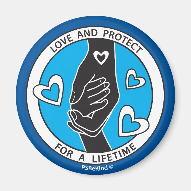 Liebe & Protect_2.5" Round-Magnet Magnet (Vorne)