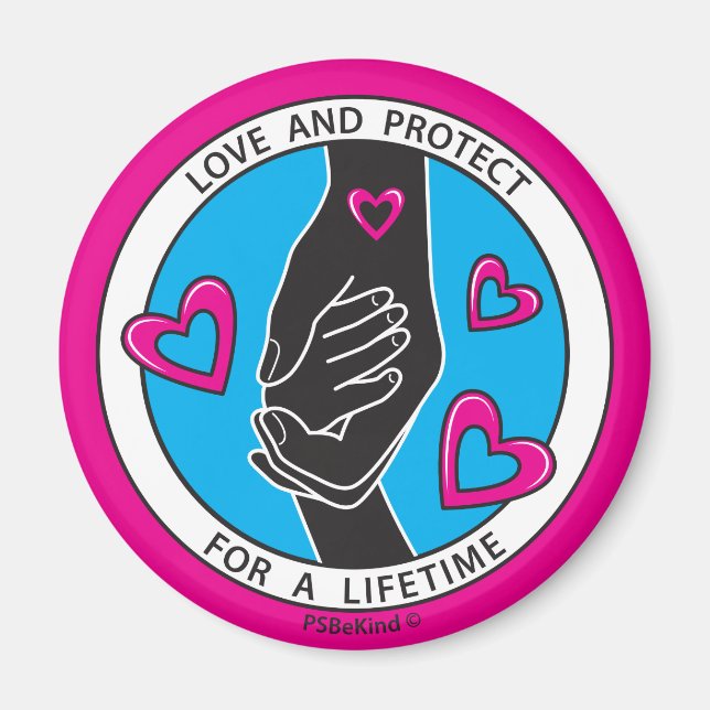 Liebe & Protect Symbol Pink 1_2.25"_ Magnet (Vorne)