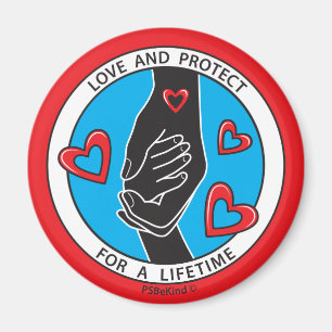 Liebe & Protect Symbol Red 1_2.25"_ Magnet