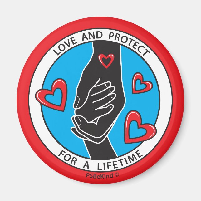 Liebe & Protect Symbol Red 1_2.25"_ Magnet (Vorne)