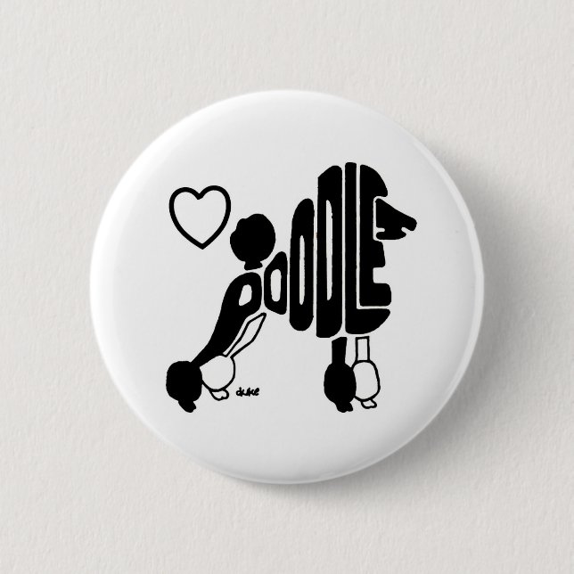 LIEBE-PUDEL-KNOPF BUTTON (Vorderseite)