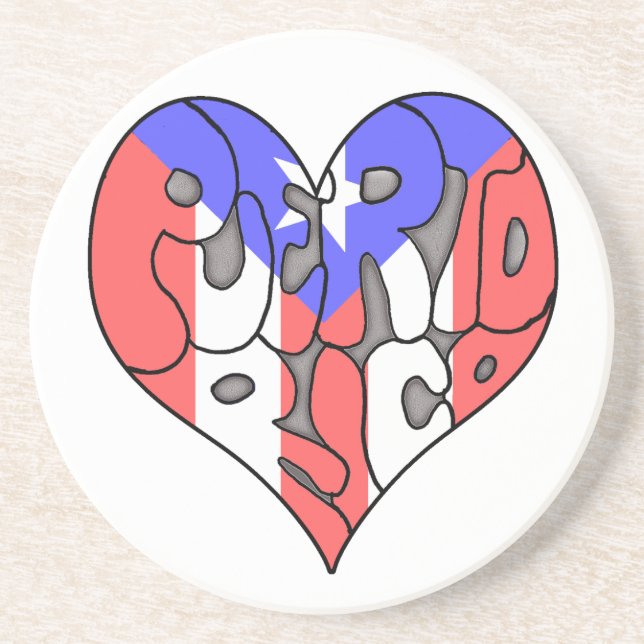 Liebe Puerto Rico Getränkeuntersetzer (Vorne)