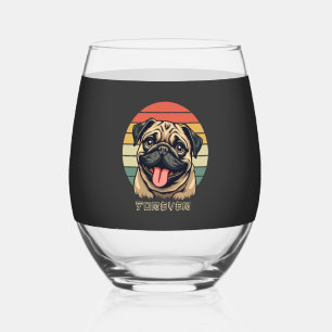 Liebe Pug Forever � Süßes Pug-Fan-Design Weinglas Ohne Stiel